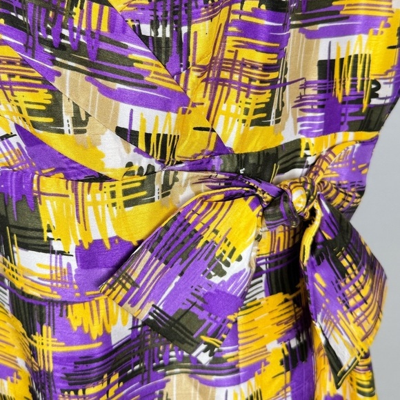 Alex Marie Bora Bora Lark Sheath Dress Sleeveless Bow Accent Abstract Print  14 - Picture 4 of 13